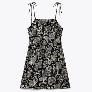 Zara Mini Adjustable tie strappy dress Animal Snakeskin Print